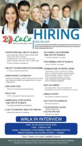 lulu mall calicut vacancies