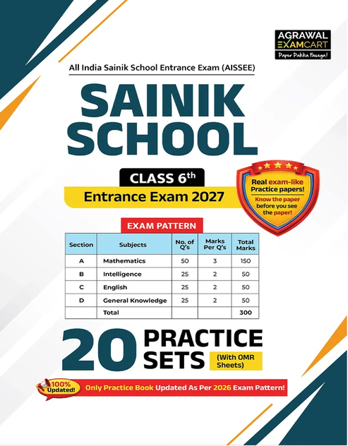 Agrawal Examcart Sainik School Class 6 20 Practice Sets Book 2027